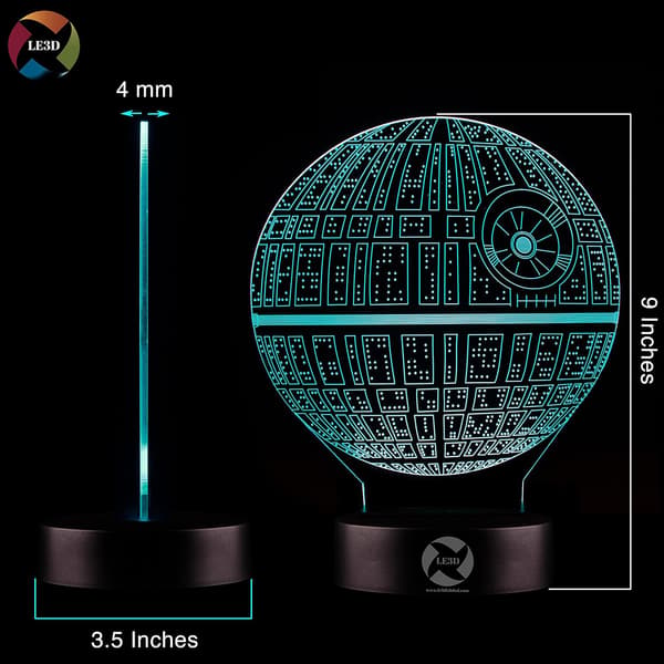 3D Optisk Illusjon Nattlys - 7 LED Fargeskiftende Lampe