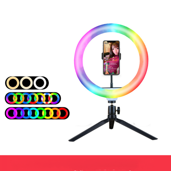 10 tums Fill Light Set Rgb Light Desktop Stand Selfie Ring