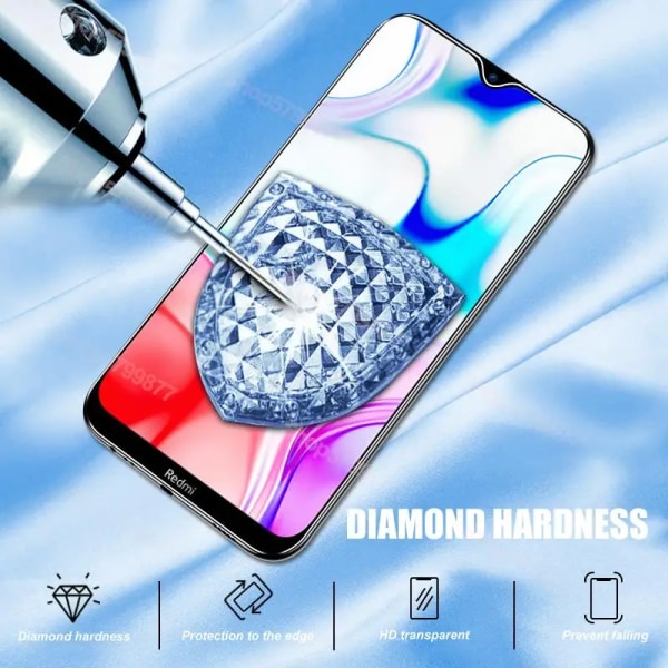 9D Anti-Burst härdat glas för Xiaomi Redmi 9T skärmskydd