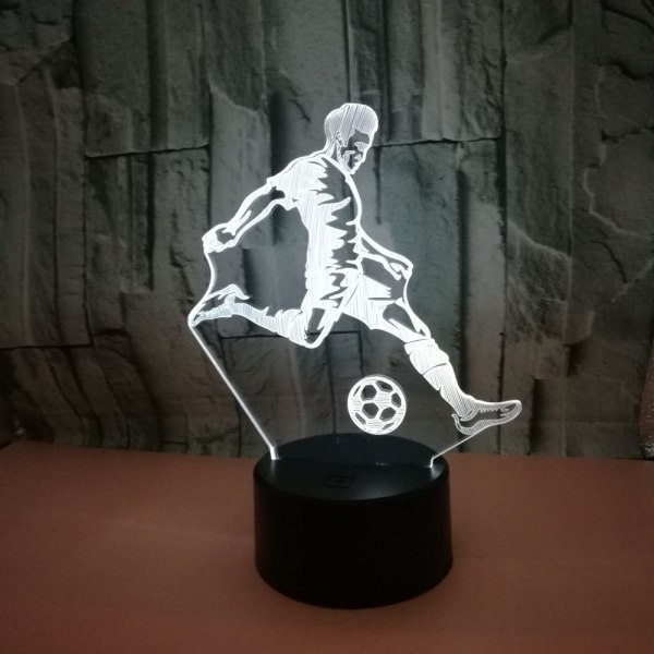 Fotbollsnattlampa, 3D-illusion LED-lampa, 7 färger Di