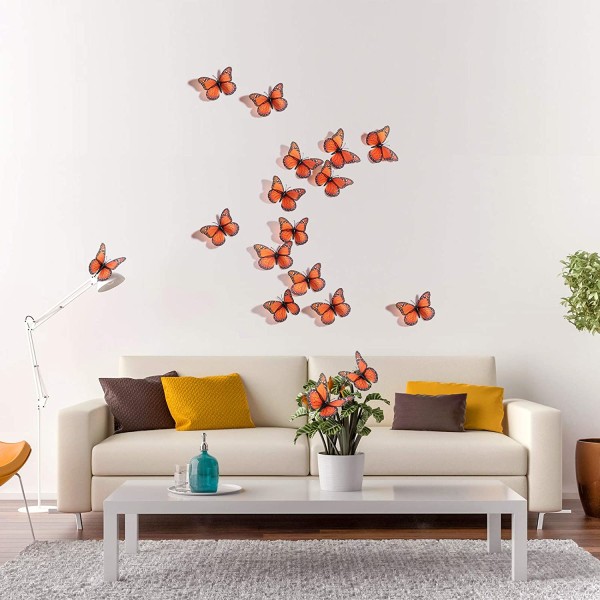 24 delar 4,7 tum Halloween Butterfly Väggdekor