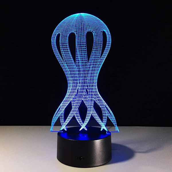 Meduusa Optinen Illuusio 3D LED-Sensori Yövalo Älykkäällä Kosketuspainikkeella & USB 7 Väriä Vaihtuva Tunnelma Lamppu Jouluun Kiitospäivään Makuuhuoneen Sisustukseen