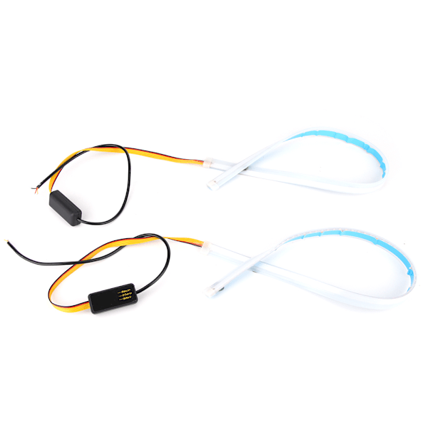 1 Par 60cm LED Dagkjørelys Guide Stripe Bar Hvit Gul Lysfarge