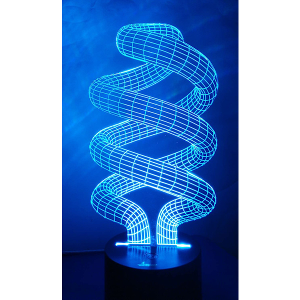Spiral Tornado 3D Natlampe LED Illusion Lampe Sengeskrivebord