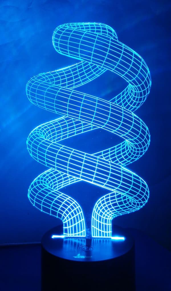 Spiral Tornado 3D Nattlys LED Illusjonslampe Nattbordslampe