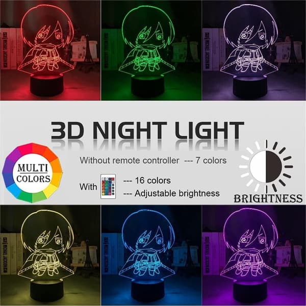 Attack on Titan 3D Anime Lamp Natt Levi Ackerman Illusion N