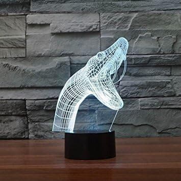 3D Slange Natlys Bord Skrivebord Optisk Illusion Lamper 7 Farver