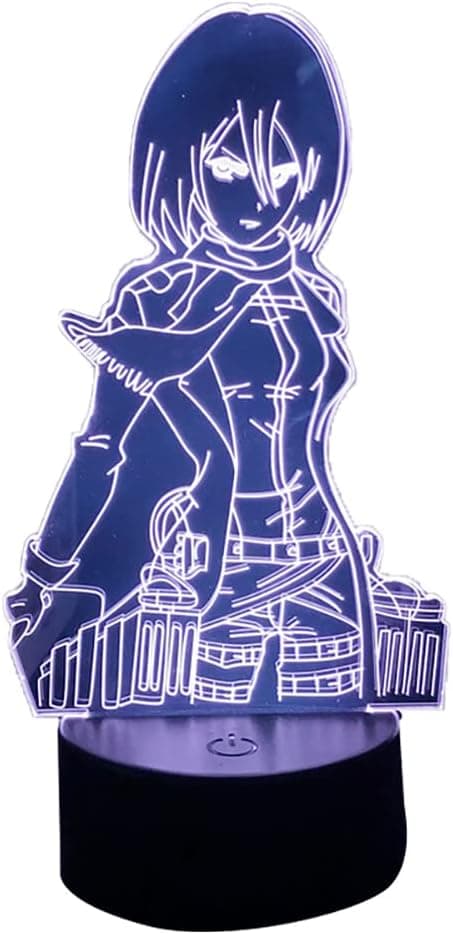 3D Anime LED Nattlampe Levi Ackerman Anime Bordlampe, Atta