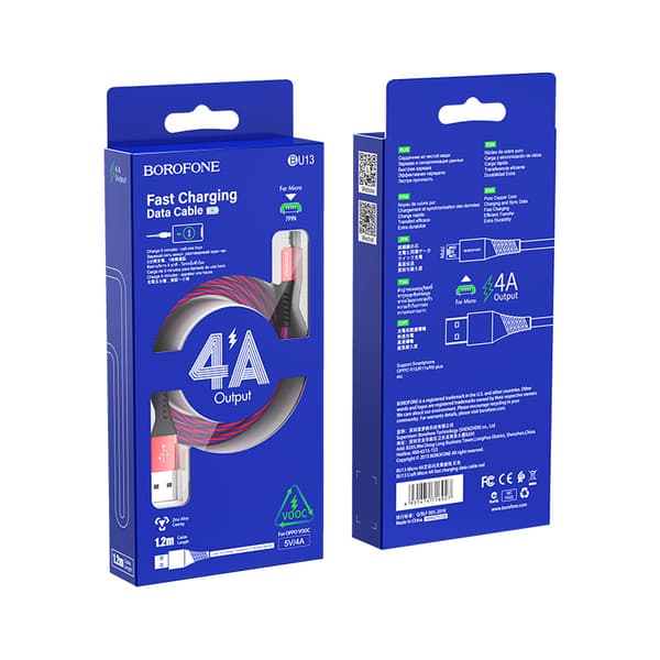 borofone BU13 art farve flash opladningsdatakabel egnet f