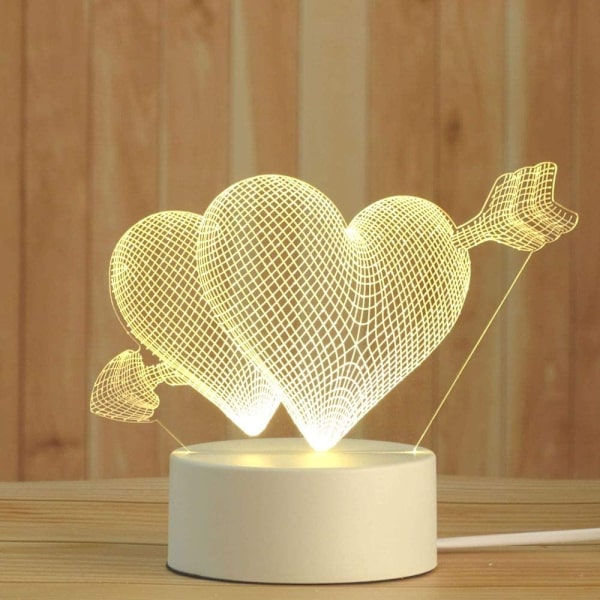 3D Lite Nattlampe, Plug-in LED-belysning for Barnerom