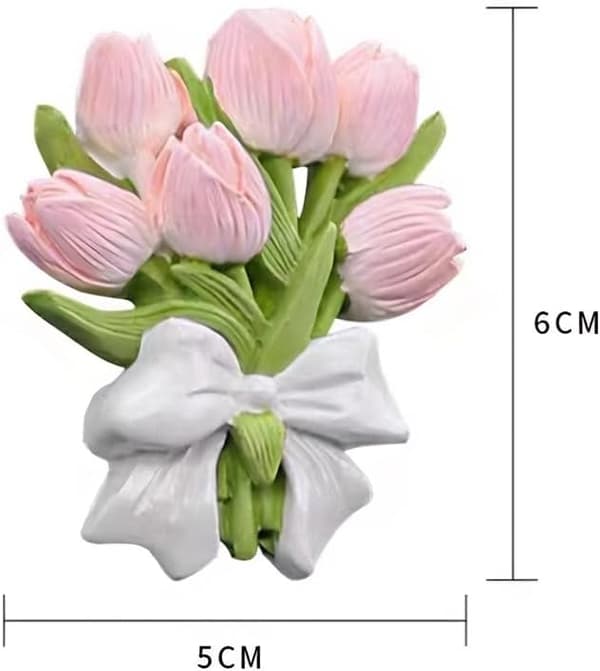 3-pakning Bilventil Diffuser - Blomsterduftklips med Stein Aromaterapi, Elegant Ventildekor for Bil og Kontor