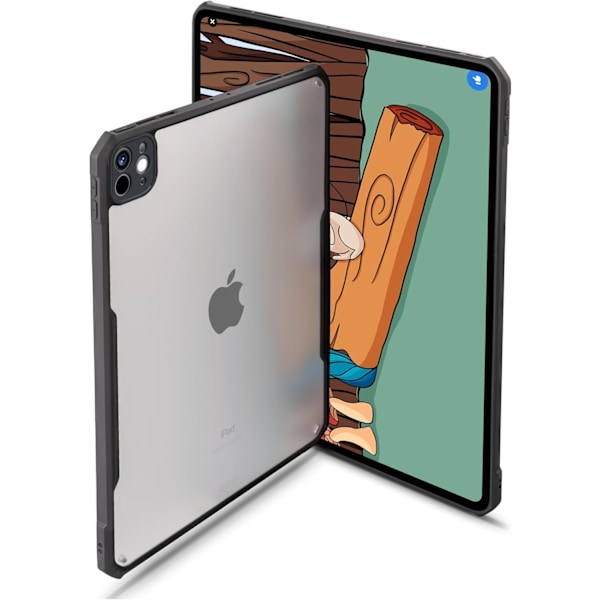 TineeOwl iPad Pro 13 Skal (2024) M4, Ultratunt Matt Klart Skal, Stöder Apple Pencil Laddning, TPU Stötfångare (Matt Baksida/Svart, Pro Matte Back ipad pro13（2024）