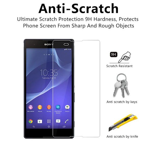 Härdat glas för Sony Xperia T2 skyddsglas frontskydd