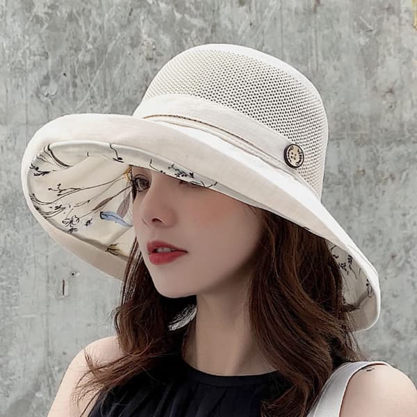 Mesh solhatte til kvinder Sommer UV-beskyttelse Bred skygge Strand F