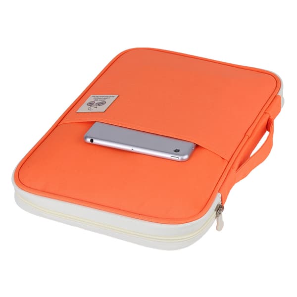 A4 Dokumentpose Filmappe Portfolio Organizer Computer Notebook Lynlås Etui (Orange)