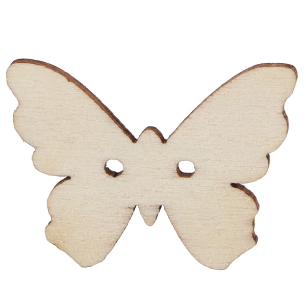 200 stk. Butterfly Wood Knapper Gravering Fargerik Slitesterk Søt DIY-tilbehør for sying