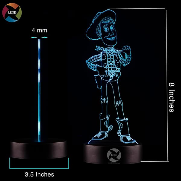 3D Optisk Illusions Natlampe - 7 LED Farveskiftende Lampe