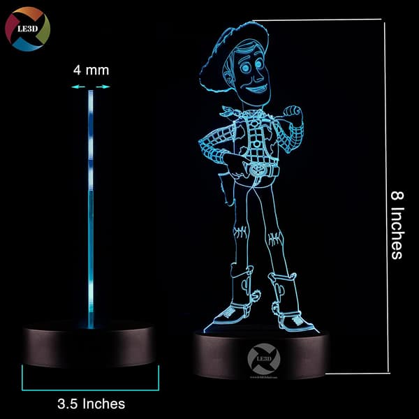 3D Optisk Illusjon Nattlys - 7 LED Fargeskiftende Lampe