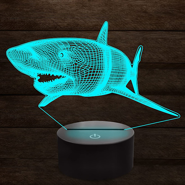 3D Haj Natthållare, Anywin 16 Färger Fjärrkontroll LED Lampa Rum Heminredning