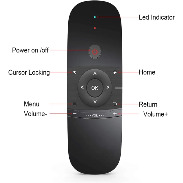 Air Remote,W2.4G trådlöst tangentbord W1 fjärrkontroll för And