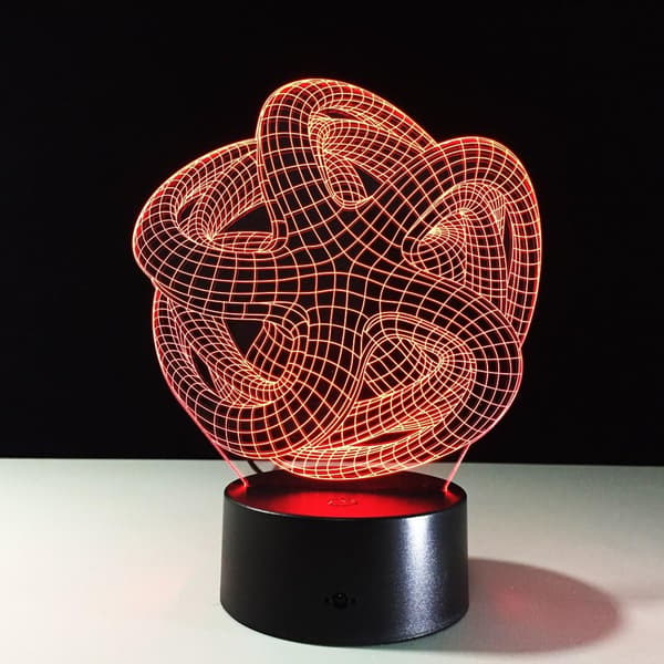Kunstnerisk Abstraktion Moderne 3D USB Natlampe Farverig Colo