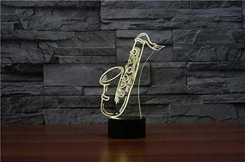3D Saxofon Natlampe Optisk Illusion Natlampe 7