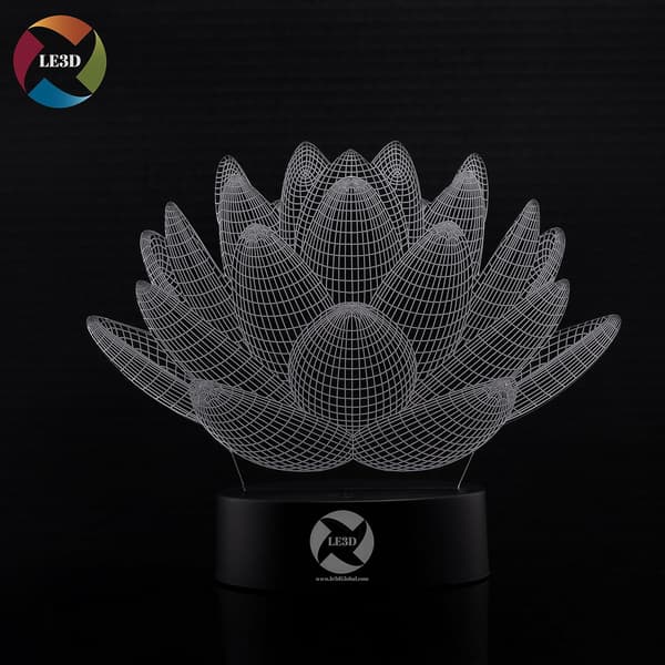 3D Optisk Illusions Natlampe - 7 LED Farveskiftende Lampe