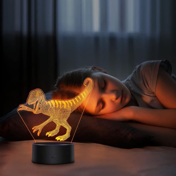 3D Dinosaur Natlampe til Børn 16 Farver Børn Optisk