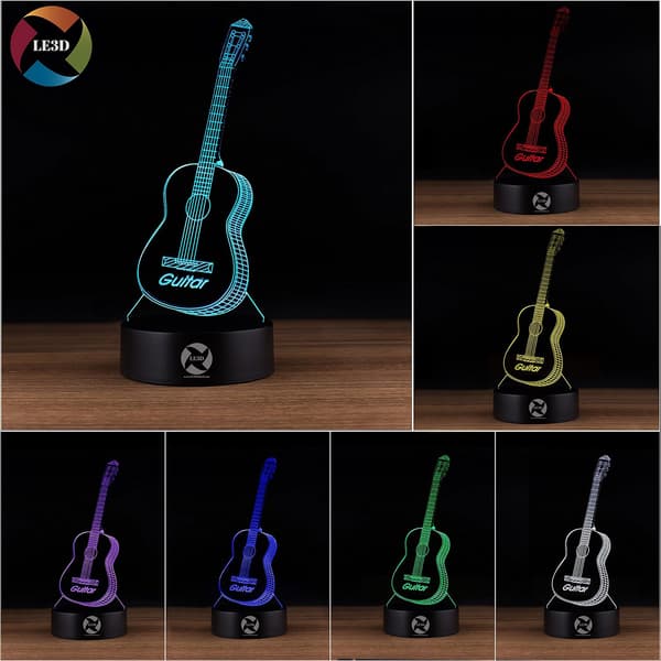 3D Optisk Illusions Natlampe - 7 LED Farveskiftende Lampe