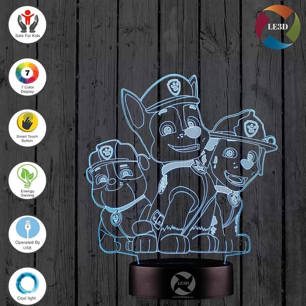 3D Optisk Illusions Natlampe - 7 LED Farveskiftende Lampe