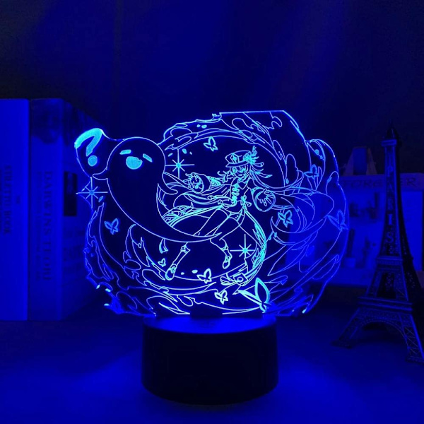 3D LED nattlampa Genshin Impact Hu Tao Acrylic LED La