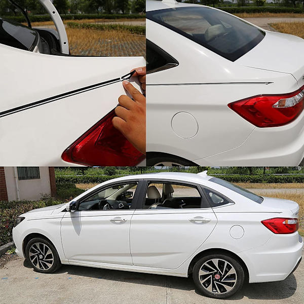 Sort Pinstripe Tape Bil Karosseri Side Stripe Dekal Talje Sticker Auto Pinstripe Tape til Biler