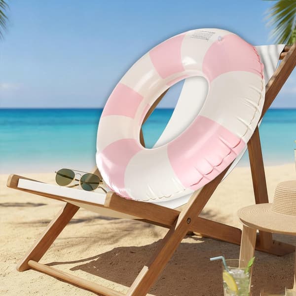 Roliga uppblåsbara poolflottar för simfester, strandleksaker, färgglada, sommar utomhus Pink