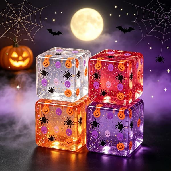 Lilla Halloween Fidget Cube, Tema TPR Langsom-Rebound Sensorisk Klemmelegetøj til Angstlindring og Festdekoration purple