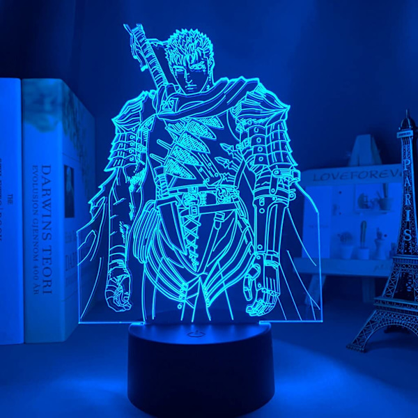 HSYPS-Anime Led Light Berserk Guts Figur för sovrumsdekor