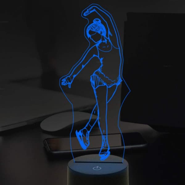 3D Ballerina Balett Isdans Nattlampa Touch Switch Dek