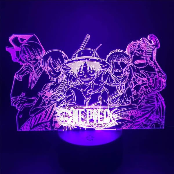 One Piece Natlampe Luffy Sanji Zoro Nami 3D LED Illusion