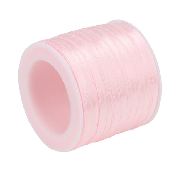 Båndinnpakning Satengbånd DIY Tilbehør for Emballasje Bryllupsplaggdekor (Rosa)