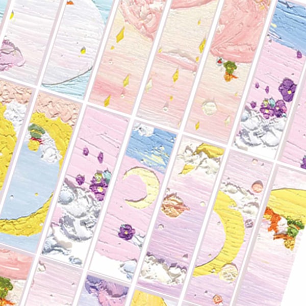 1 laatikko kirjanmerkkejä sarjakuva-aiheinen paperi kirjanmerkki lukukortti kirjanmerkit Scrapbook-yhteenveto planeetta-aihe