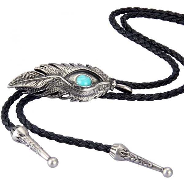 Native American Bolo Tie Rodeo Cowboy Läder Halsduk Wester D