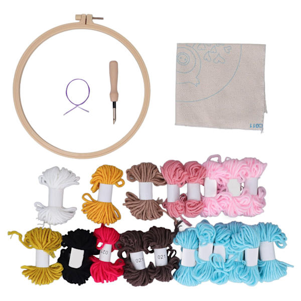 Uggla Punch Needle Kit Rosa Uggla Mönster Handcraft DIY Broderi Korsstygn DIY Punch Needle Kit för Nybörjare Barn