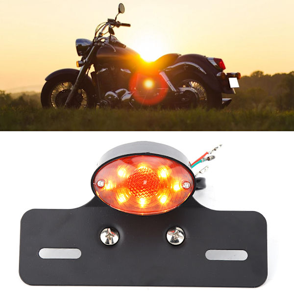 Motorcykel Baglygte Universal Retro LED Brems Lygte Nummerplade Lys Indikatorlys