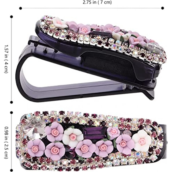 Rhinestone-aurinkolasien pidike auton aurinkosuojaan Bling Bling