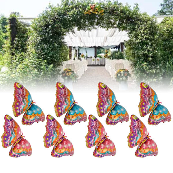 8 stk. 3D sommerfugl folie ballon genanvendelig selvforseglende aluminiumsfolie dyr ballon sommerfugle balloner fødselsdag til bryllup