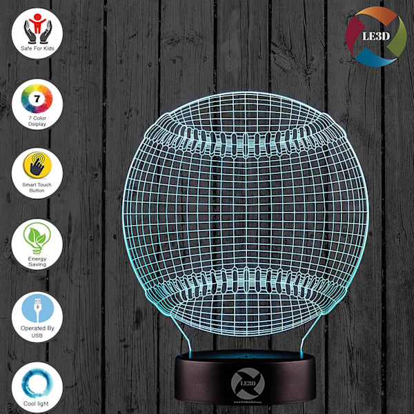 3D Optisk Illusions Natlampe - 7 LED Farveskiftende Lampe