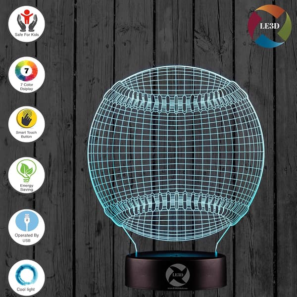 3D Optisk Illusjon Nattlys - 7 LED Fargeskiftende Lampe