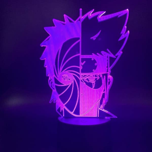 Naruto Kakashi Uchiha Sasuke 3D Illusjon Nattlys Lampe Sm