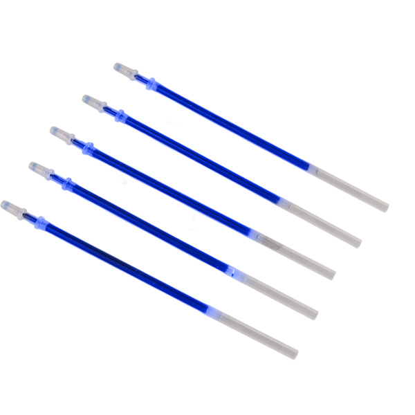 Gel Pen Refills 0,5 mm Stregbredde Jævn Skrivning Slidstærk Gel Pen Refills Udskiftning Kontorartikler Blå 5 Nåle Refills