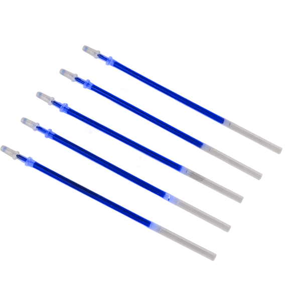 Gelpennarefill 0,5 mm linjebredd Smidig skrivning Slitstark Gelbläckpennarefill Ersättning Kontorsmaterial Blå 5 nålrefill