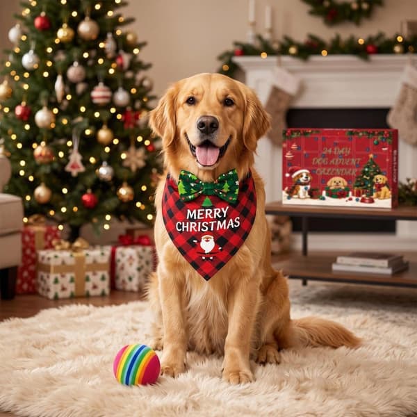 Jule-adventskalender til hund 2026 med pivedyr og interaktivt legetøj